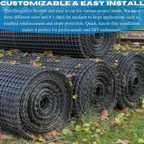 VBS - Black Retaining Walls - Geogrid, Geocell, Geogrid Retaining Walls, StrataGrid Geogrid, Sub-Grade Stabilization, Soil Reinforcement, Slope Stabilization (1, 4' x 50') in Kuwait