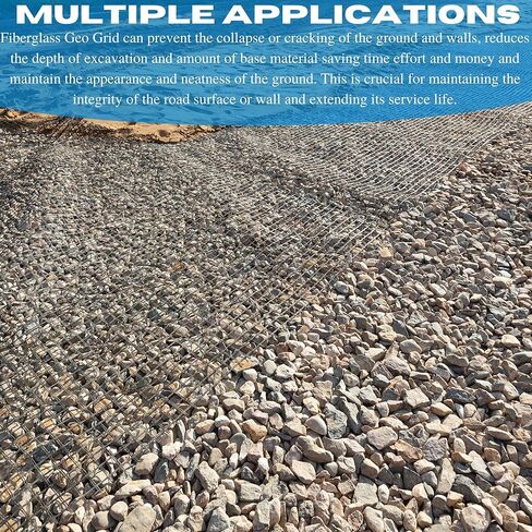 VBS - Black Retaining Walls - Geogrid, Geocell, Geogrid Retaining Walls, StrataGrid Geogrid, Sub-Grade Stabilization, Soil Reinforcement, Slope Stabilization (1, 4' x 50') in Kuwait