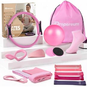 Pilates Kit for Women – 16PCS Home Pilates Workout Kit for Beginners, Pilates Ring Set with Ball, Resistance Bands & Accessories, Full Body Toning Equipment for Home Workouts in Kuwait