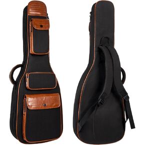 39/40 Inch Electric Guitar Gig Bag, 0.5" Thickened Padding, Water-Resistant Frosted Cloth & Crocodile-Patterned PU Leather, Soft Durable Guitar Backpack Case with 3 Pockets & Neck Fixed Strap in Kuwait