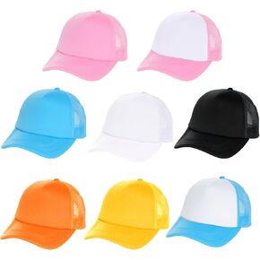 Yookat 8 Pack Baseball Caps Blank Mesh Hat Adjustable Baseball Cap Blank Design for Men and Women in Kuwait