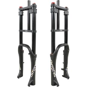E-Bike Air Suspension Fork: 20 inch 4.0 Fat Tire Front Fork, 185mm Travel, 135mm Hub Spacing, 9mm QR - Double Shoulder Air Shock Absorption Design for MTB Snow Beach Fat Tire Ebike in Kuwait