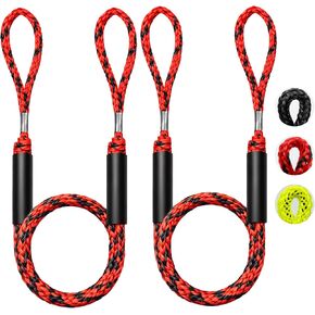 قطعتان من خطوط القوارب المطاطية الفاخرة مقاس 4 أقدام بطول 27 سم من ملحقات القوارب ذات الحلقة الممتدة لرسو جت سكي، سيدو، ياماها ويفر رانر دينجي بونتون، هدايا القوارب (أصفر نيون) in Kuwait