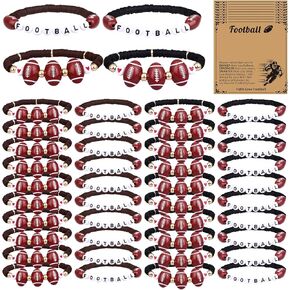 40 Sets Football Bracelets, Sports Party Favors Charm Bracelets Football Beads Bulk with Inspirational Card Adjustable Clay Bracelet Jewelry Supplies for Team Group Player Valentine Day Gifts in Kuwait