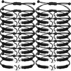 20PCS Sports Themed Woven Bracelets Set Adjustable Braided Rope Jewelry with Basketball Football Volleyball Baseball Charms for Team Players Fans Party Favors Gifts in Kuwait