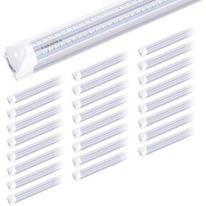 V Shape Integrated LED Tube Light,8 Foot Linkable Shop Lights 72W 7200LM, AC85-277V, SMD2835 Clear Cover, Cool White 6000K, LED Cooler Door Lights 25 Pack in Saudi Arabia