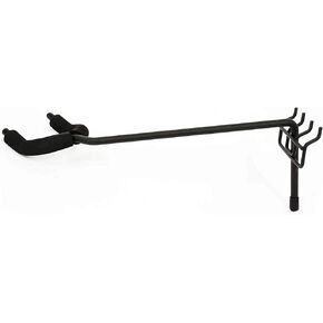 Padded Metal Economy Left Facing Fixed Angle Guitar Hanger with 9" Stem – Slatwall and Pegboard Mount Display – Acoustic and Electric Guitar Holder (Quantity 1) (1, Black) in Kuwait
