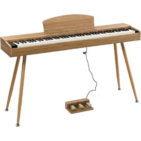 GLARRY Digital Piano Keyboard, 88 keys Full Weighted Electric Piano, Heavy Hammer Action Keyboard with 3 Pedals for Beginner, Bluetooth, Power Supply, 2 Speakers (Burlywood) in Kuwait
