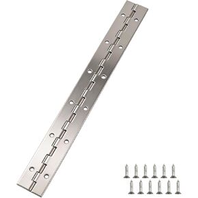 Piano Hinge, 12 Inch Stainless Steel Hinges with Holes and Stainless Steel Screws, Piano Heavy Duty Hinges, Suitable for Cabinets, DIY Storage Boxes, and Marine Scenarios in Kuwait