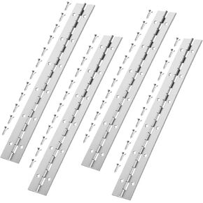 4Pcs Stainless Steel Piano Hinge 12 inch - 1.2" Width, Silver Piano Hinge Heavy Duty Long Hinges for Wood Boat Cabinet Furniture Box DIY in Kuwait