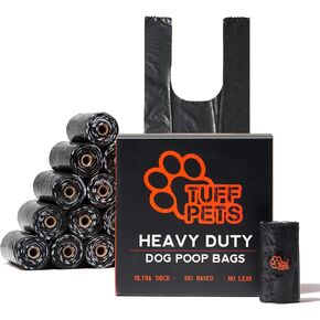 Heavy Duty Dog Poop Bag With Handles - 16 Rolls of Pet Waste Bags - Fits in any Dogs Poo Bag Dispenser or Holder - Thick Dog Poop Bags in Saudi Arabia