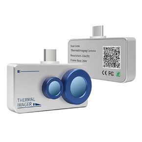 كاميرا تصوير حراري Android، 256 * 192 IR & 640 * 480 كاميرا مزدوجة مرئية، نطاق واسع 5 درجة فهرنهايت ~ 1112 درجة فهرنهايت، منبه لدرجة الحرارة العالية/المنخفضة، مقاوم للماء، مع وضع الانصهار وكاميرا حرارية APP لنظام Android (وليس لنظام iOS) in Kuwait