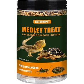 Dried Mealworms and Dried Crickets - Higher in Calcium and Richer in Protein-A Premium Medley Treat Food for Bearded Dragons,Turtle, Birds & Tropical Fish, 3oz in Saudi Arabia