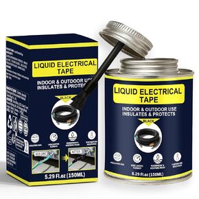 شريط كهربائي سائل 5.29 أونصة، غراء عازل سريع الجفاف، مقاوم للماء ودرجات الحرارة العالية، مطاط عازل للأسلاك السائلة مع غطاء فرشاة للأسلاك والكابلات والمعدات الكهربائية الخارجية (أسود) in Kuwait