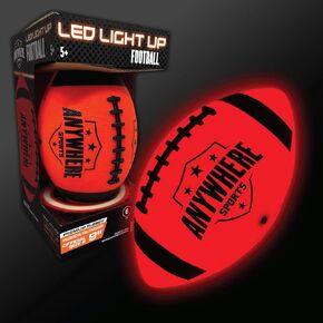 Anywhere Sports Pro Glow Light-Up Football with USB Rechargeable LED Lights, Junior 6 Inch No. 6 Size, Impact Activated Glow, Indoor Outdoor Waterproof Rubber Kids Football in Kuwait