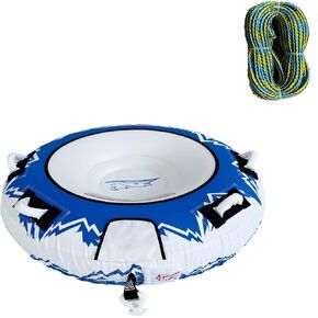 2-in-1 Inflatable Snow Tube Sled - 48" Heavy Duty Snow & Water Tube with Free 46ft Rope, Premium Canvas Cover for Adults & Family, All-Season Outdoor Toy in Saudi Arabia