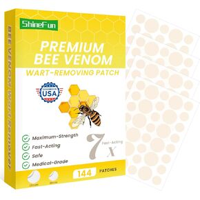 رقعات مزيلة لثآليل سم النحل ذات القوة القصوى - سريعة المفعول وغير مؤلمة وقابلة للحمل | مثالي للبشرة الحساسة والمستخدمين الذين يعانون من الألم ولجميع ألوان البشرة | 144 عدد in Kuwait