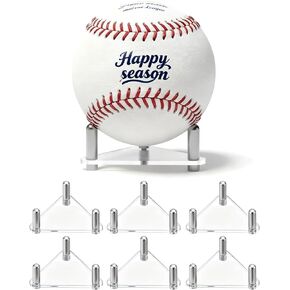 مجموعة حوامل بيسبول من Happyseason مكونة من 6 قطع للعرض، حامل كرة أكريليك شفاف لكرات البيسبول الموقعة، والكرات اللينة، وكرات التنس والبلياردو، ورف بسيط مع قضبان من الفولاذ المقاوم للصدأ (سهلة التجميع) in Kuwait