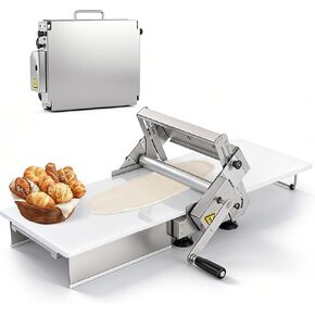 Folding Dough Sheeter Machine, 15.5"Stainless Steel Manual Dough Roller Adjustable Thickness With Sheeter Board For Pizza Croissants Pastry Crust Pastry (Type 400) in Saudi Arabia