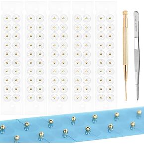 Ear Seeds Acupuncture Kit, Acupressure with Ears Seed, with Tweezer and Brass Acupressure Probe, for Balance and Wellness (Gold-100pcs) in Kuwait