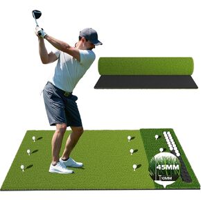 سجادة الجولف RIKADE - 5x4ft & 6x4ft 26mm-31mm بساط ضرب الجولف للمحاكاة، الفناء الخلفي، المرآب، الاستخدام الداخلي والخارجي، تتميز بحصائر مزدوجة العشب مع صينية كروية للتقطيع والتدريب على التأرجح in Kuwait