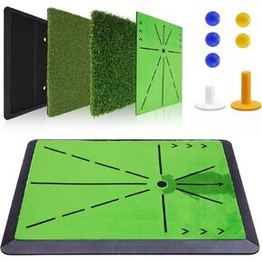 Foldable Golf Hitting Mat with 10mm EVA Base, Premium Dual-Turf Golf Practice Mat for Indoor/Outdoor Training, Simulator Swing and Chipping, Ideal Gift for Golfers, Men, Dad in Kuwait