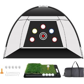 شبكة الجولف: شبكة ممارسة ضرب الجولف مقاس 10 × 7 أقدام للاستخدام، مع قاعدة شديدة التحمل مزدوجة العشب، مناسبة لمختلف السيناريوهات الداخلية والخارجية، مشاهد مثل الكراجات والساحات الخلفية والمناطق الرملية والمروج وما إلى ذلك in Kuwait