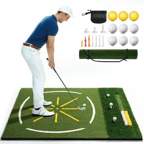 قفص محاكاة الجولف، شبكة ضرب ممارسة الجولف مقاس 10 × 8 أقدام مع شاشة عالية الدقة ثلاثية الطبقات، بساط جولف مقاس 5 × 4 أقدام مع عشب مزدوج للأماكن الداخلية والخارجية، هدايا للرجال والأب ولاعبي الغولف in Kuwait