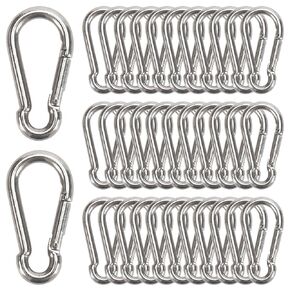 35 Pcs Small Carabiner Clip, 1.57 inch 304 Stainless Steel Carabiners Heavy Duty Spring Snap Hooks for Climbing Hiking Camping, Keychain in Kuwait