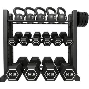 3-Tier Dumbbell Rack Stand Only, Weight Rack for Home Gym Dumbbells, Adjustable Height, Compact Design, 1000LB Capacity Dumbbell Storage for Home Use in Saudi Arabia