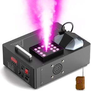 1500W Fog Machine with Lights 24 RGB LED Stage Smoke Machine Vertical Halloween Smoke Machine DMX/Wireless/Manual Control 2.5 Liters with 20000 CFM for Wedding Christmas Party Outdoor Indoor in Kuwait