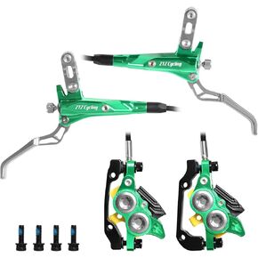 ZTZ MTB 4-Piston Hydraulic Brake Set, Hydraulic Disc Brakes with Ceramic Pads, Compatible with Mountain Bikes & E-Bikes （Pre-Bled, Front 850mm and Rear 1550mm） in Kuwait