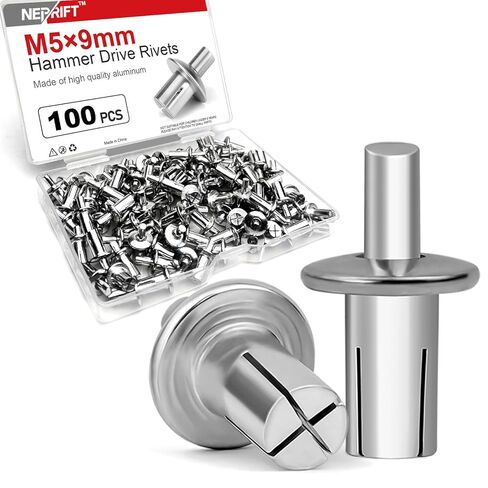 100 قطعة مسامير محرك المطرقة M5 x 9 مللي متر، مسامير محرك أساسية من الألومنيوم للمعدات المنزلية والميكانيكية والإلكترونية in Kuwait