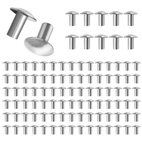 3/16" Diameter X 3/8" Length Solid Aluminum Brazier Head Rivets, Pack of 100 in Kuwait