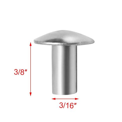 3/16" Diameter X 3/8" Length Solid Aluminum Brazier Head Rivets, Pack of 100 in Kuwait