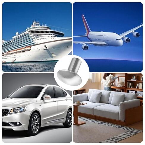 3/16" Diameter X 3/8" Length Solid Aluminum Brazier Head Rivets, Pack of 100 in Kuwait