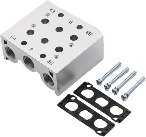 Manifold SS5Y5 SY3120 SY5120 SY7120 Solenoid Valve Exhaust 2F/3F/4F/5F/6F/7F Pneumatic Base Valve Station with Gasket(17F,SY7120) in Saudi Arabia