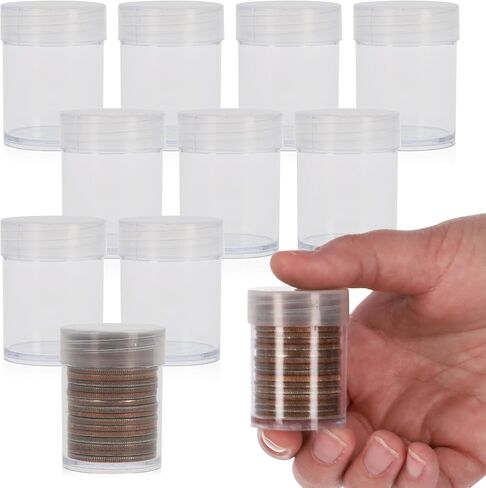 BCW Coin Tubes for Half Dollars - 10ct | Holds "Kennedy" Half Dollar | Durable Plastic Tube Coin Holders | Coin Collecting Supplies | Half Dollar Coin Tubes | Coin Storage Tubes with Airtight Lids in Saudi Arabia