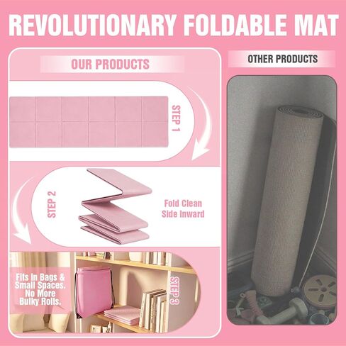 Pilates Kit with Foldable Yoga Mat, Portable Home Workout Pilates Equipment, Lightweight Pilates Set for Travel & Small Spaces,14.5" Pilates Ring and Ball, Resistance Bands & Core Sliders, Pink in Saudi Arabia