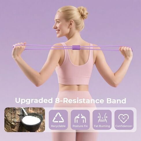 مجموعة بيلاتيس للتدريب المستهدف، معدات بيلاتيس مطورة للنساء مع دائرة سحرية مقاس 14 بوصة، وأشرطة شكل 8، وكرة بيلاتيس وأشرطة لشد القلب والفخذين والأرداف والأذرع في المنزل - يتضمن دليل التمرين in Kuwait