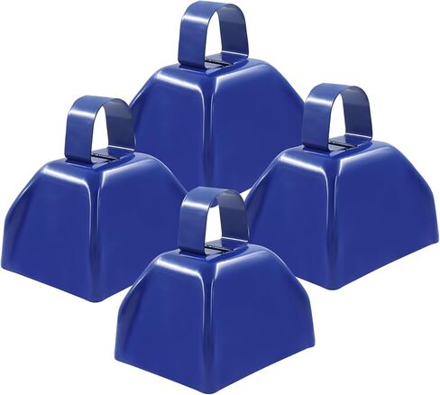 Litoexpe 4 Pack 3 Inch Metal Cowbells Loud Noise Makers Ideal Hand Percussion Cowbells for Football Games, Parties, and Team Spirit(Blue) in Saudi Arabia
