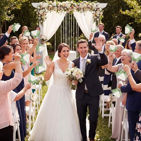 Boao 20 Pcs Metal Cowbell with Handle & 1 Roll Green Ribbon White Cow Bells Small Loud Noise Makers for Wedding Sporting Events Hand Percussion Cheering Spirit Celebrations, 3 x 2.8 x 2.5 Inch in Kuwait