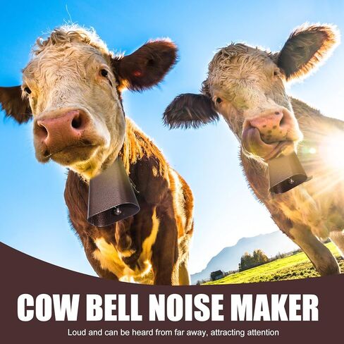 Boao 6 Pack Metal Cowbells with Handle 7.4 Inch Cow Bells Noise Makers Hand Percussion Cowbells Bronze Loud Cheering Bells for Sporting Events Football Games Weddings Stadiums Celebrations Party in Kuwait