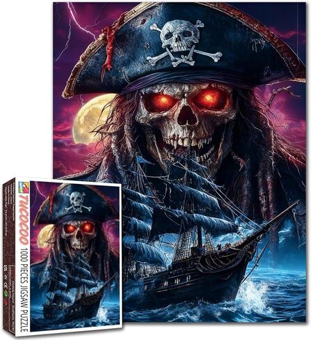 Pirate 1000 قطعة بانورامزو للألغاز للبالغين العائلات جمجمة القراصنة صور الكابتن للألغاز لتحدي لعبة النشاط العائلي الصعب in Kuwait