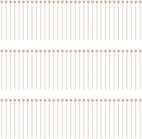 100 Pcs Real 14K Gold Plated Ball Head Pins, Brass Wire Needle Headpins 24 Gauge Satin Pins Jewelry Making Accessories for Crafting DIY Handmade in Kuwait