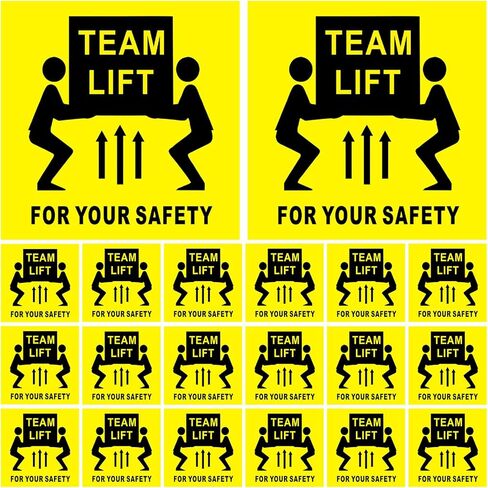 200Pcs Team Lift Warning Stickers Heavy Object Shipping Labels 3.93X3.93In Strong Adhesion Safety Operation Warnings for Warehouse and Factory Use in Saudi Arabia