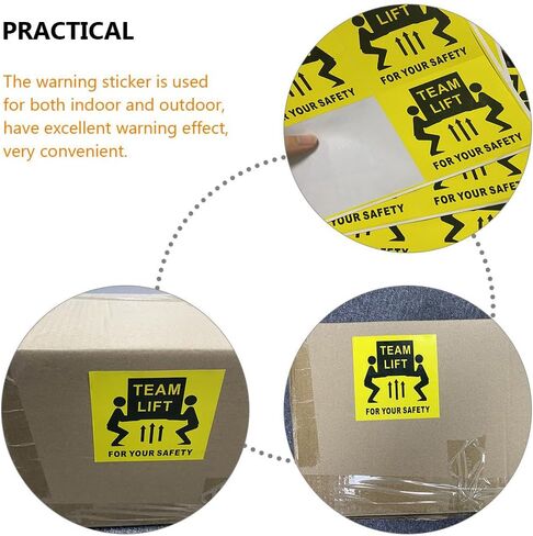 200Pcs Team Lift Warning Stickers Heavy Object Shipping Labels 3.93X3.93In Strong Adhesion Safety Operation Warnings for Warehouse and Factory Use in Saudi Arabia