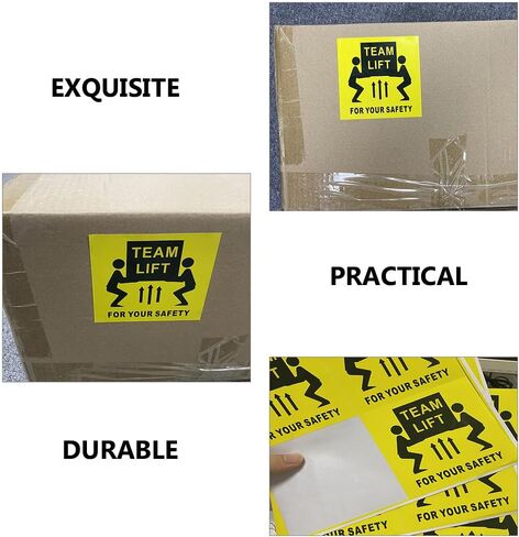 200Pcs Team Lift Warning Stickers Heavy Object Shipping Labels 3.93X3.93In Strong Adhesion Safety Operation Warnings for Warehouse and Factory Use in Saudi Arabia