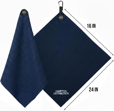 Mircrofiber Golf Magnetic Towel, 16" x 24", Golf Towel Magnet, Premium Ultra-Absorbent Waffle Pattern Microfiber Golf Towel with Magnet & Clip for Golf Carts or Clubs, Golf Gear (Navy Blue) in Kuwait
