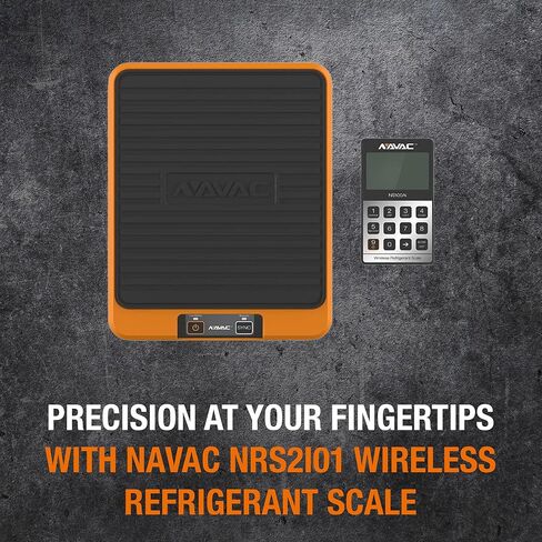 NAVAC NRS2i01 Wireless Refrigerant Scale | Bluetooth Handheld Display | 220 lbs Capacity | Lightweight Magnesium Alloy Weighing Pan | Precise Measurements | 1 Year Warranty in Saudi Arabia